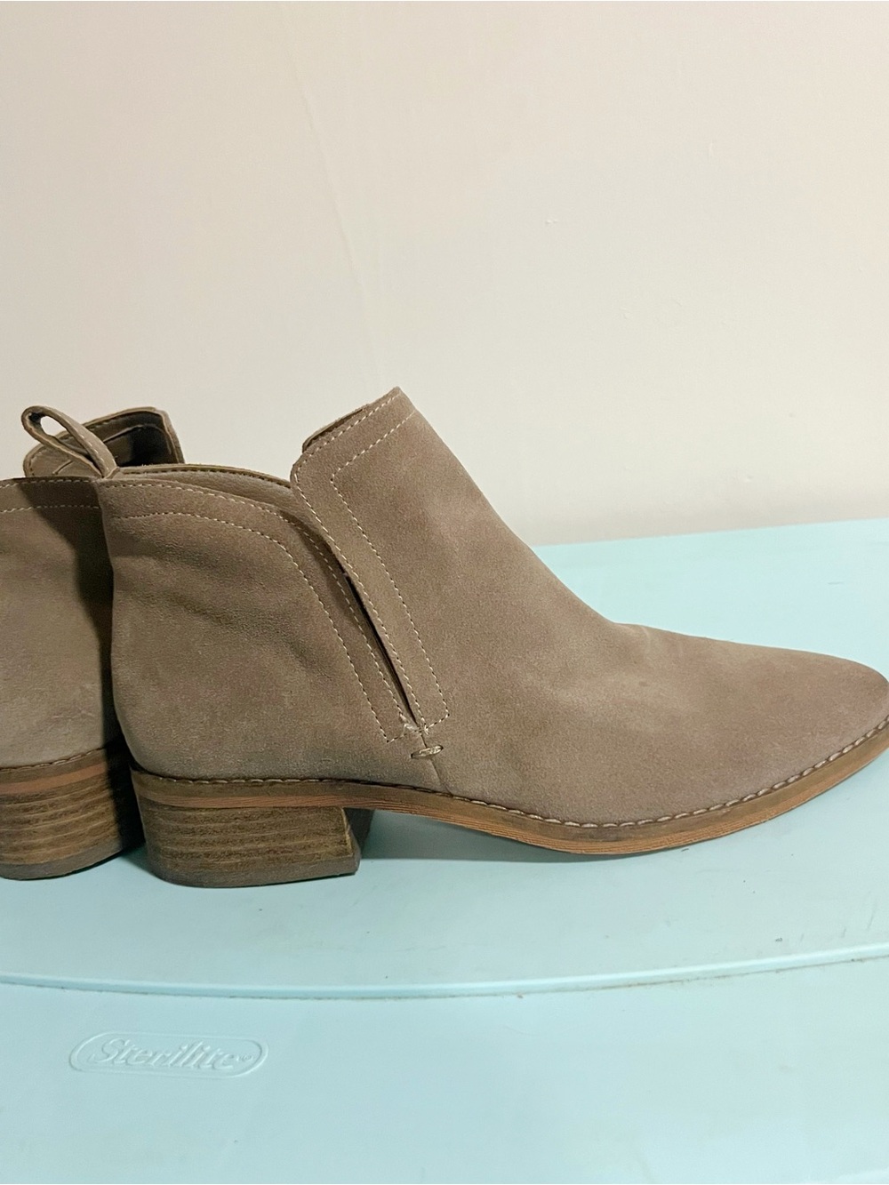 Dolce Vita Taupe Suede Ankle Booties